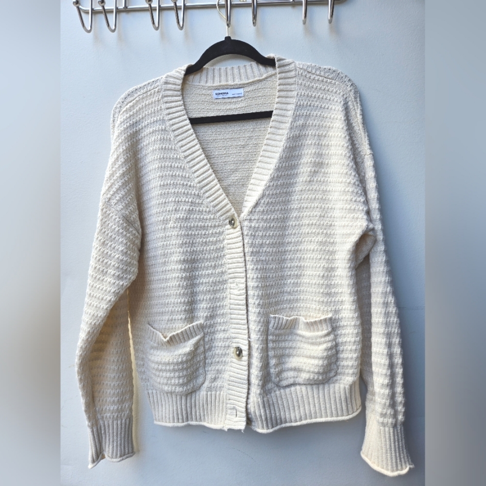 Sonoma Cream Button-Up Cardigan